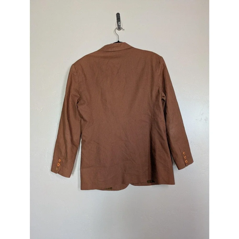 Adolfo International Blazer Womens 10 Brown Single Button Career Jacket - Picture 9 of 9